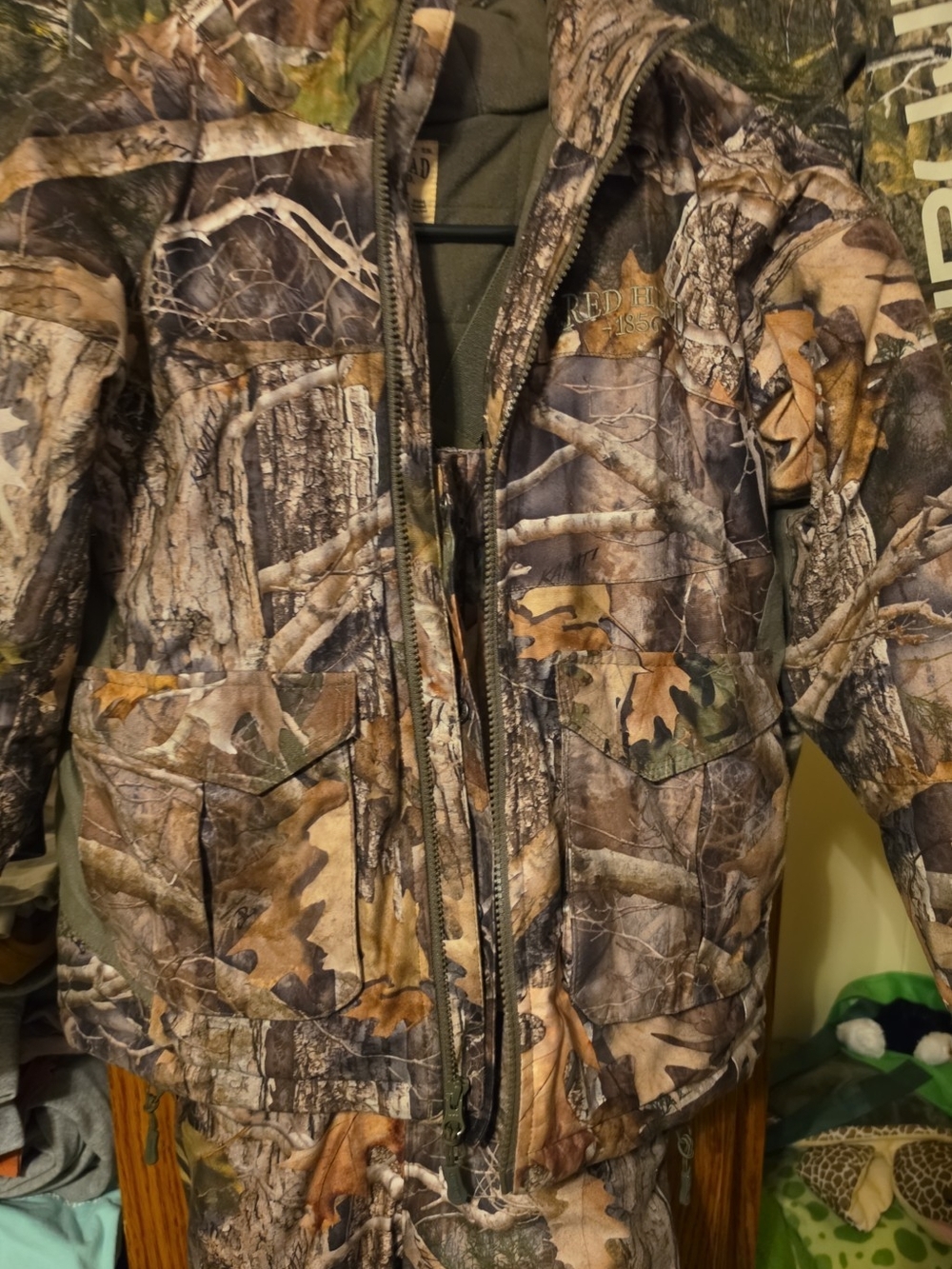 RedHead Kids Camo Puffer Jacket - Brown/Green And Bibed Overalls